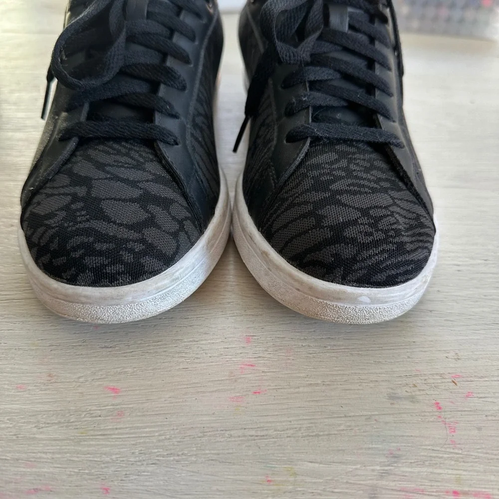 Adidas NEO Advantage Cloudfoam Black Grey Animal Print‎ Sneakers Womens 8.5